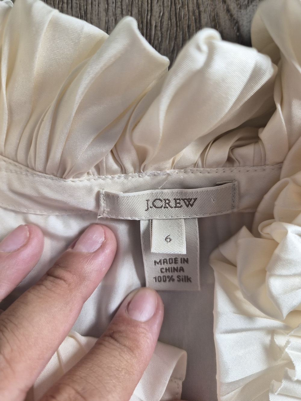 J. Crew Cream Ruffle-Front Sleeveless Tank - Picture 2 of 3